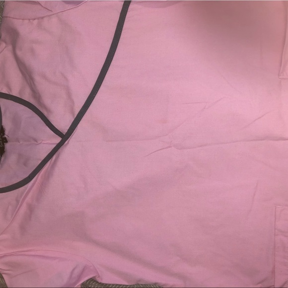 Mock wrap pink scrubs - Picture 2 of 3